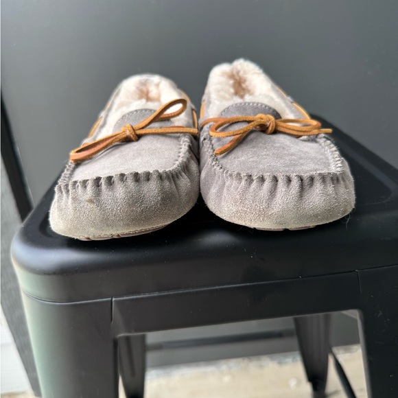 UGG Ansley Gray Suede Moccasin Slippers - Picture 5 of 9